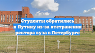 Студенты обратились к Путину из-за отстранения ректора вуза в Петербурге