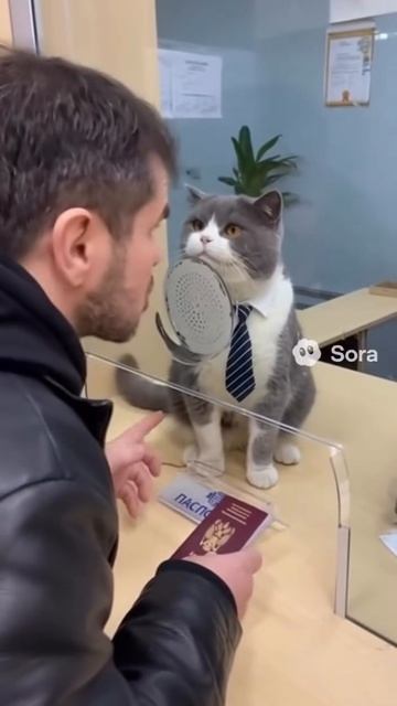 Кот выдает загран паспорт 😂😂😂