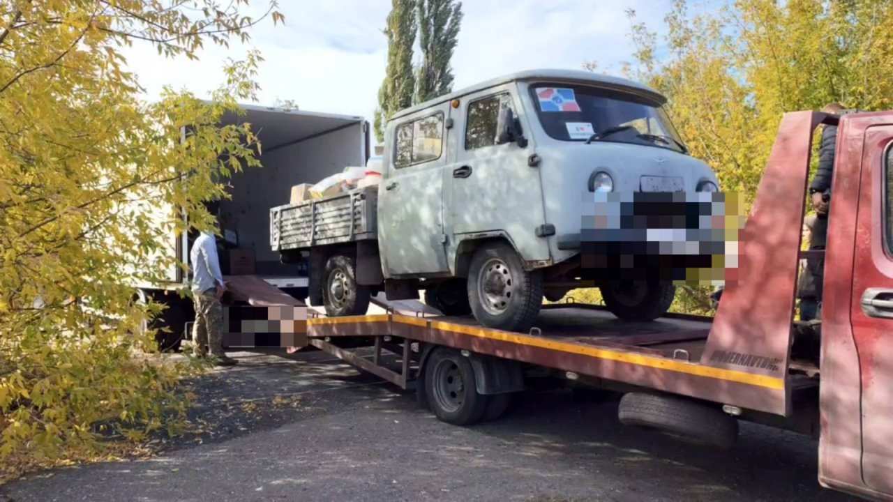 Разгрузка машины