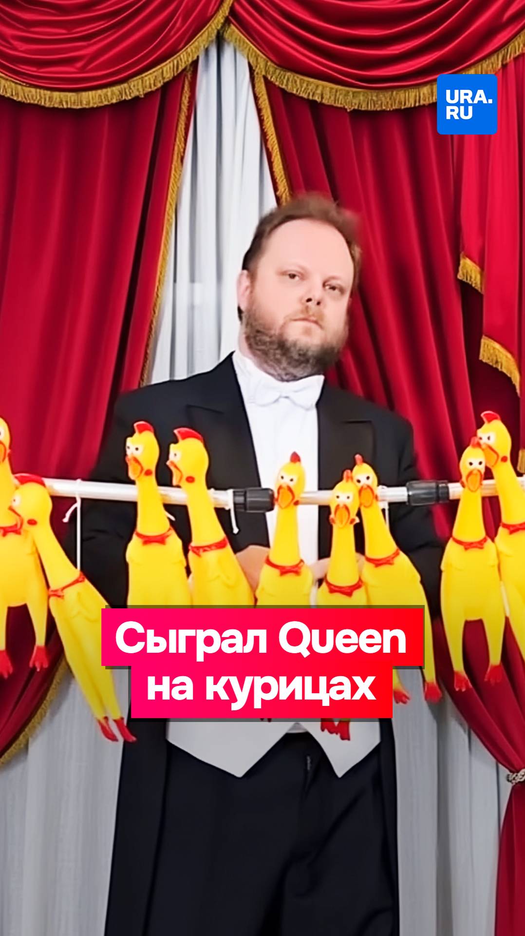 Музыкант сыграл «Богемскую рапсодию» на игрушечных курицах