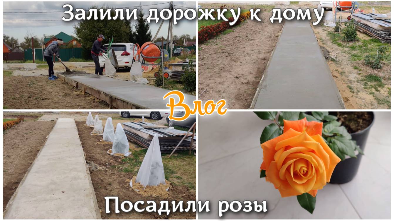 ОБУСТРОЙСТВО И ЖИЗНЬ В НОВОМ ДОМЕ 🏠 ВЛОГ за несколько дней. Залили дорожку к дому. Посадили розы 🌹