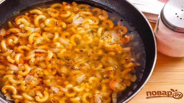 Макароны с сыром на сковороде