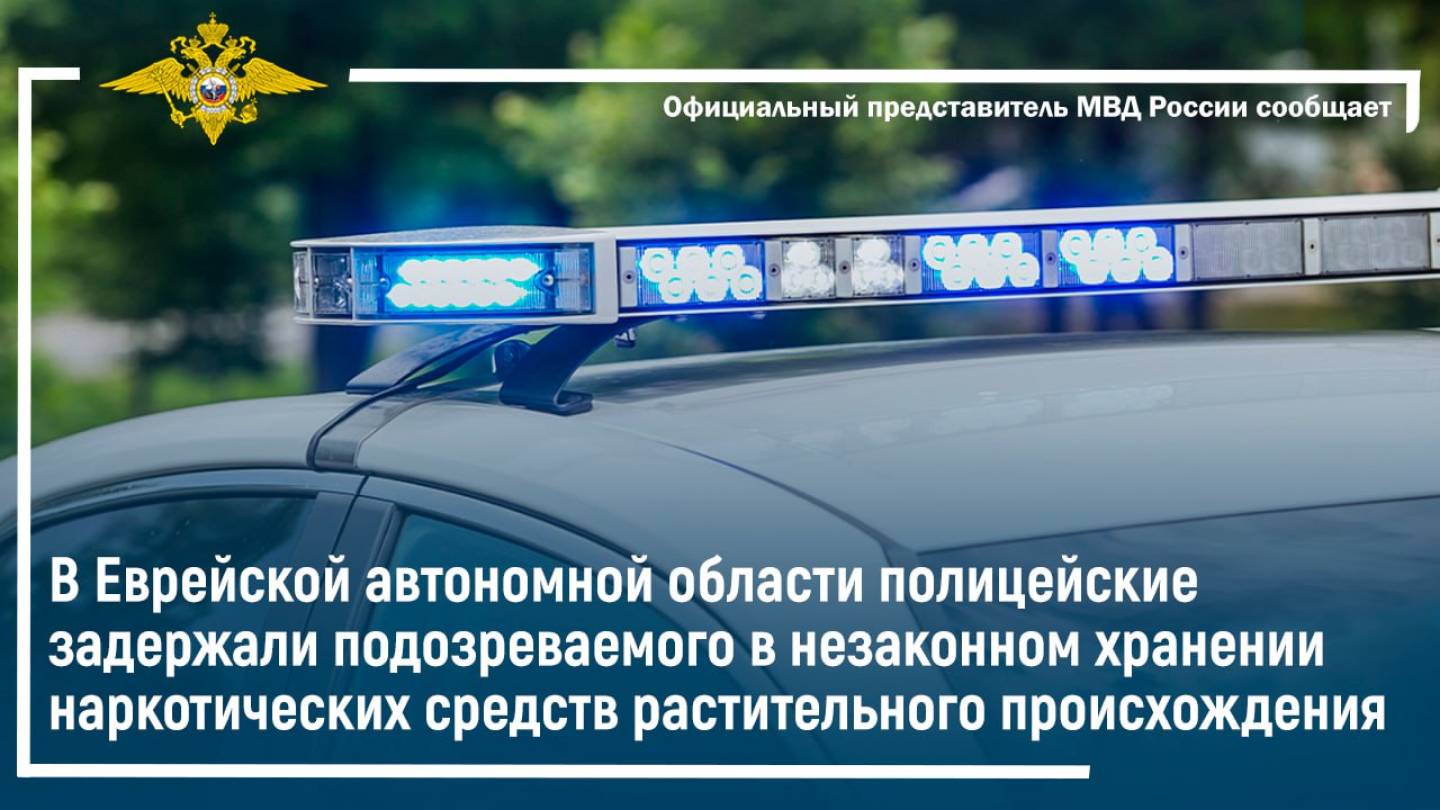 В ЕАО полицейские задержали подозреваемого в незаконном хранении наркотических средств