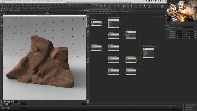 03_Houdini Quixel Megascans Displacement using Redshift1