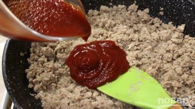 Макароны с томатным мясным соусом