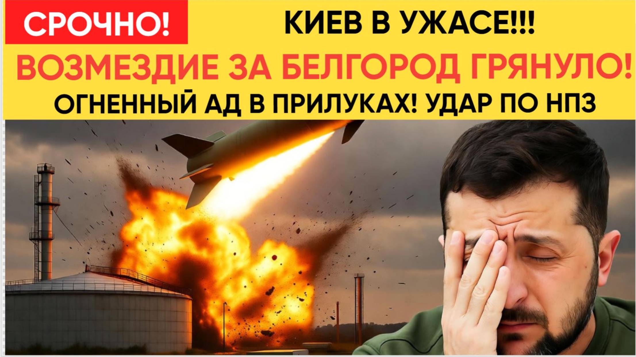 КИЕВ В ШОКЕ! ОГНЕННЫЙ АД В ПРИЛУКАХ! РФ УДАРИЛИ ПО НЕФТЕБАЗЕ УКРАИНЫ! СТОНЫ И ПЕПЕЛ!