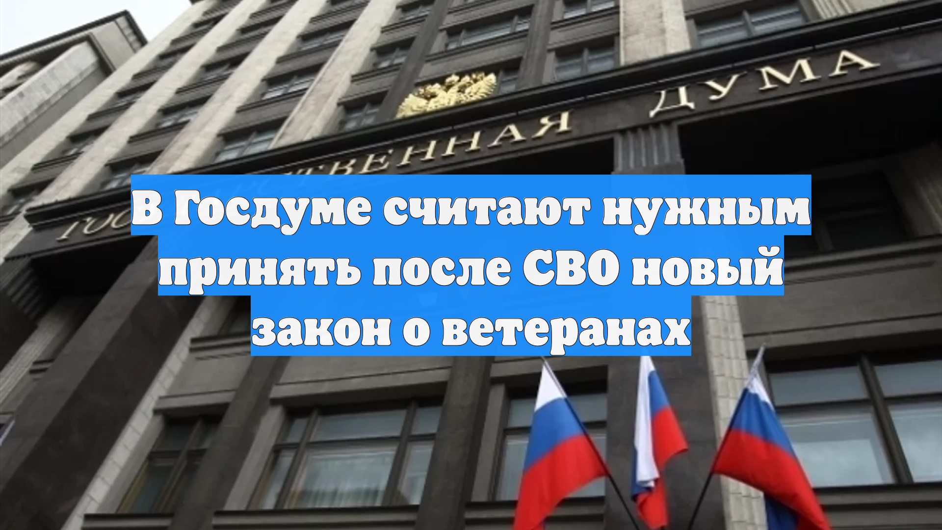 В Госдуме считают нужным принять после СВО новый закон о ветеранах