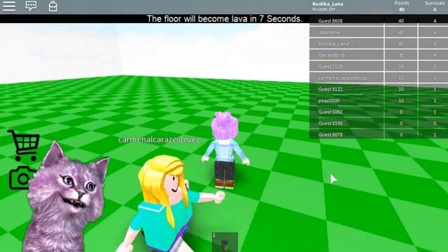 ПОЛ это ЛАВА в ROBLOX FLOOR Is LAVA говорящая КОШКА ЛАНА играет