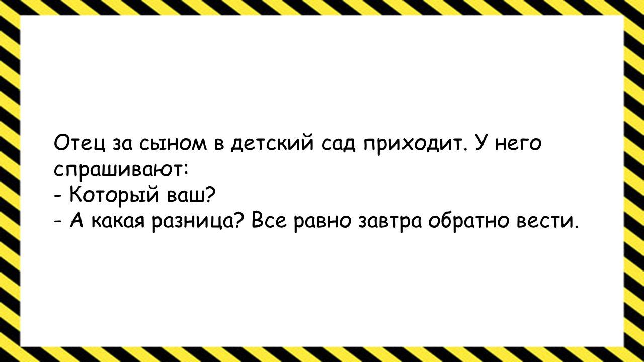 Отец за сыном в детский сад приходит... Анекдоты всех времён и народов