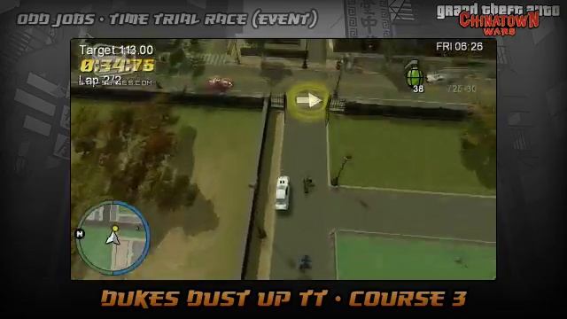 GTA Chinatown Wars - Walkthrough - Time Trial Race - Dukes Dust Up TT - Course #3