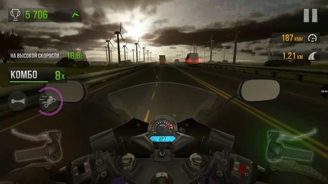 Экстремальные гонки на спортбайке по трассе на Traffic Rider!
