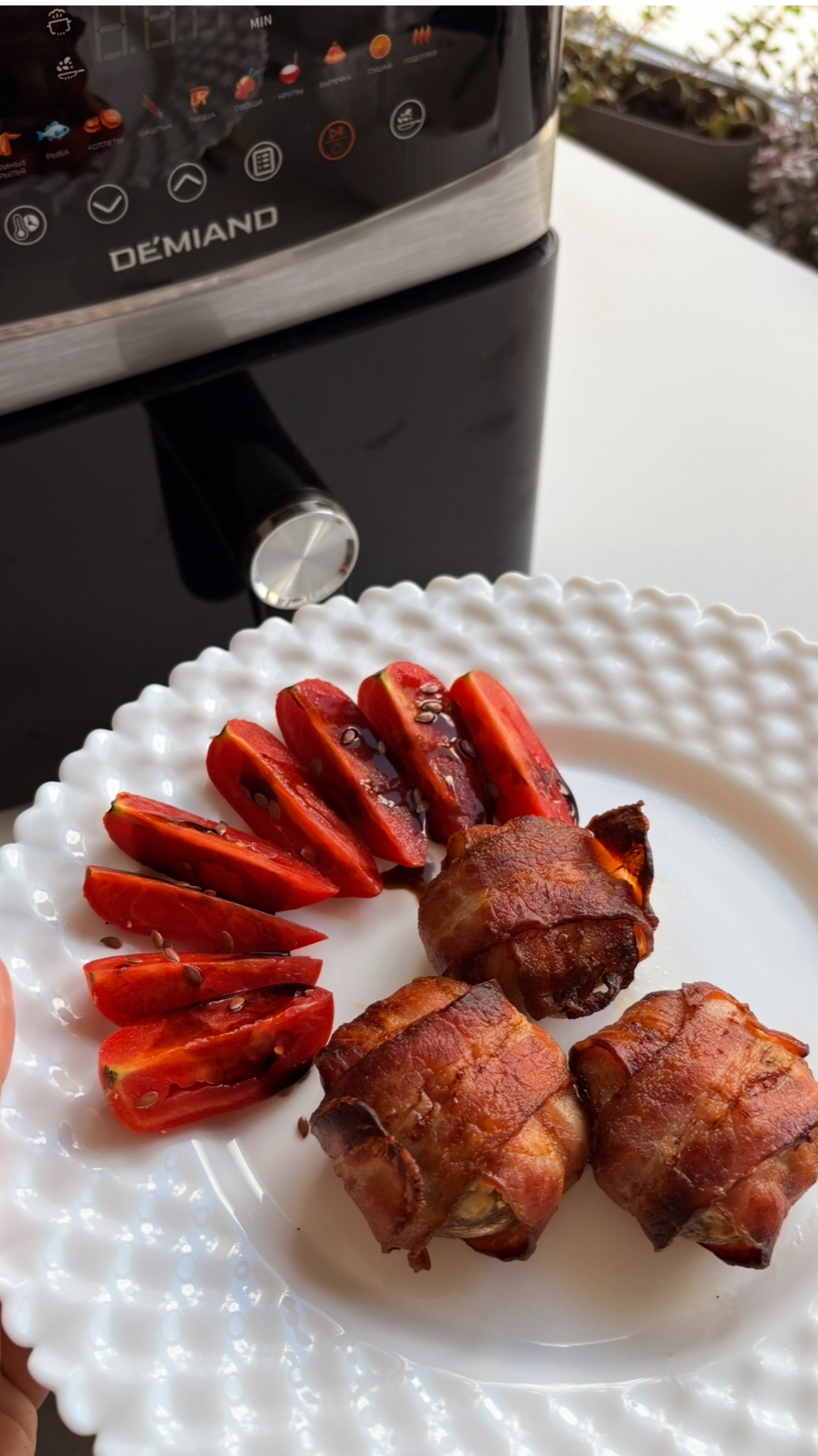 Фаршированные шампиньоны беконе 🍄🟫🥓