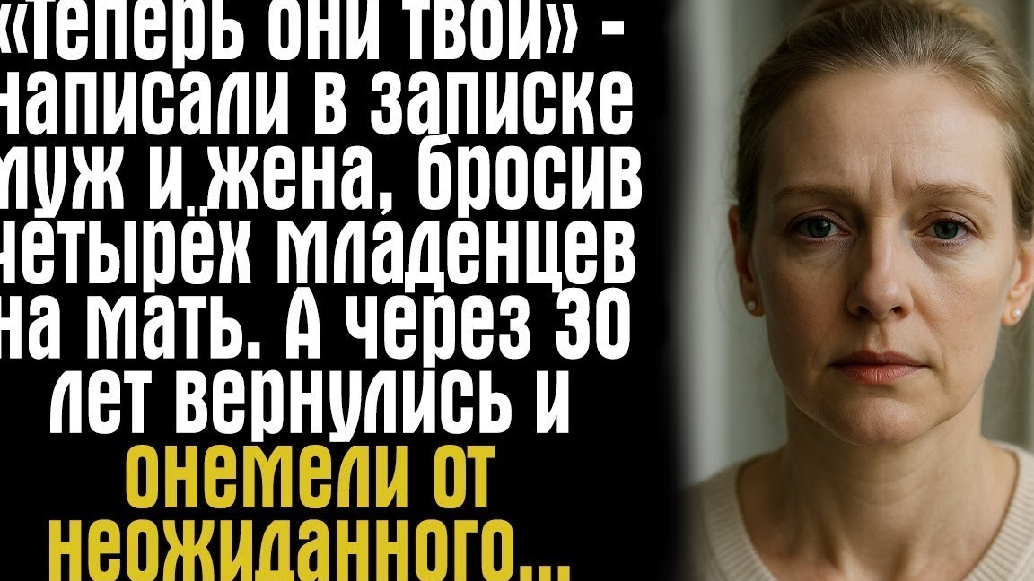 «Теперь они твои» — написали в записке муж и жена, бросив четырёх младенцев на мать… А через 30...