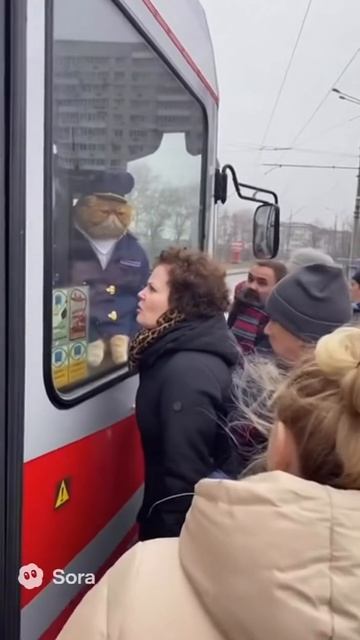Кот не пускает пассижиров 