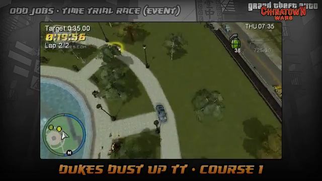 GTA Chinatown Wars - Walkthrough - Time Trial Race - Dukes Dust Up TT - Course #1