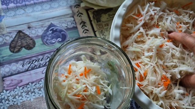 Капуста квашеная в рассоле в банках. Мой рецепт. Просто быстро вкусно.