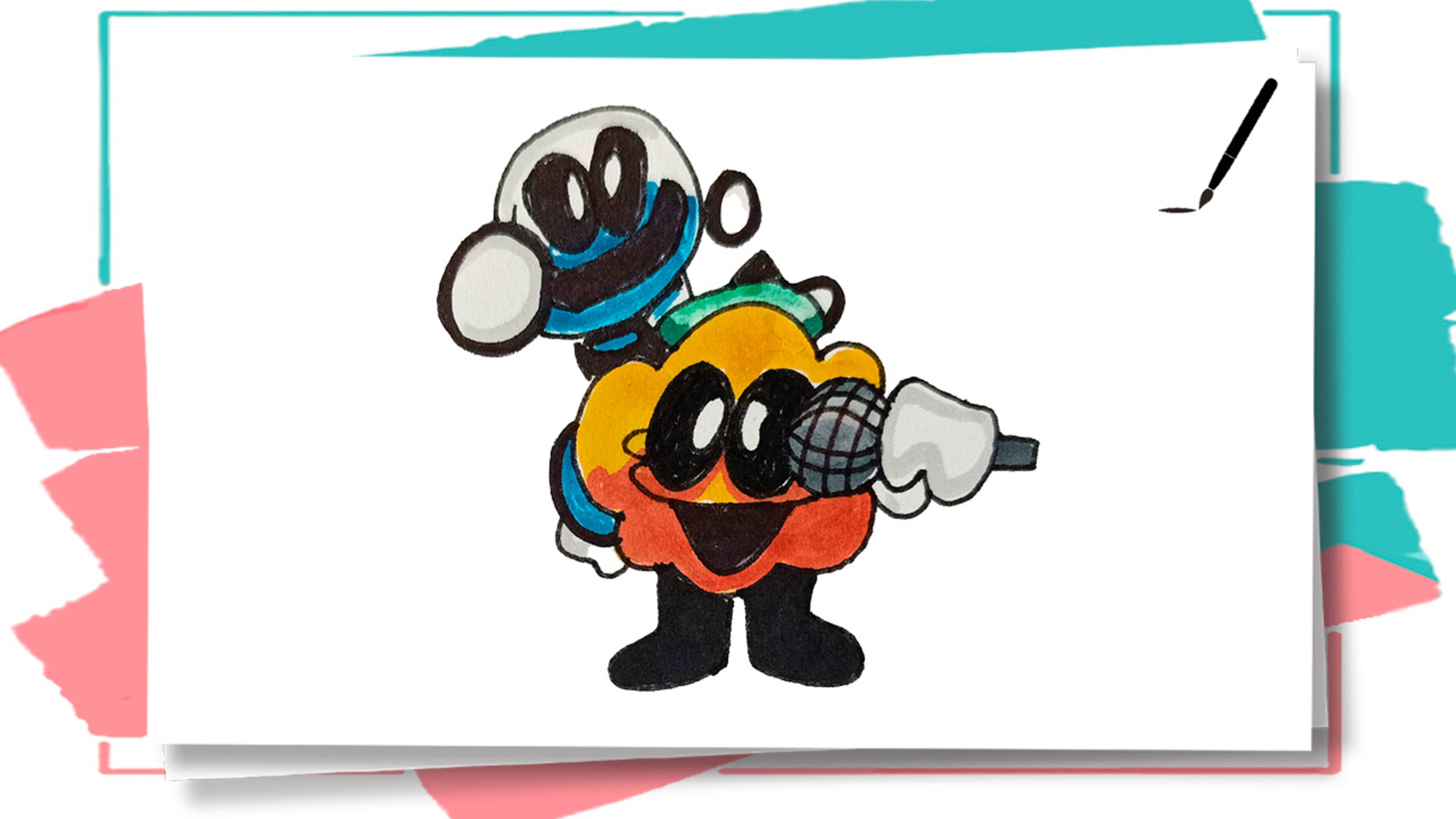 Как нарисовать Скид и Памп Fnaf