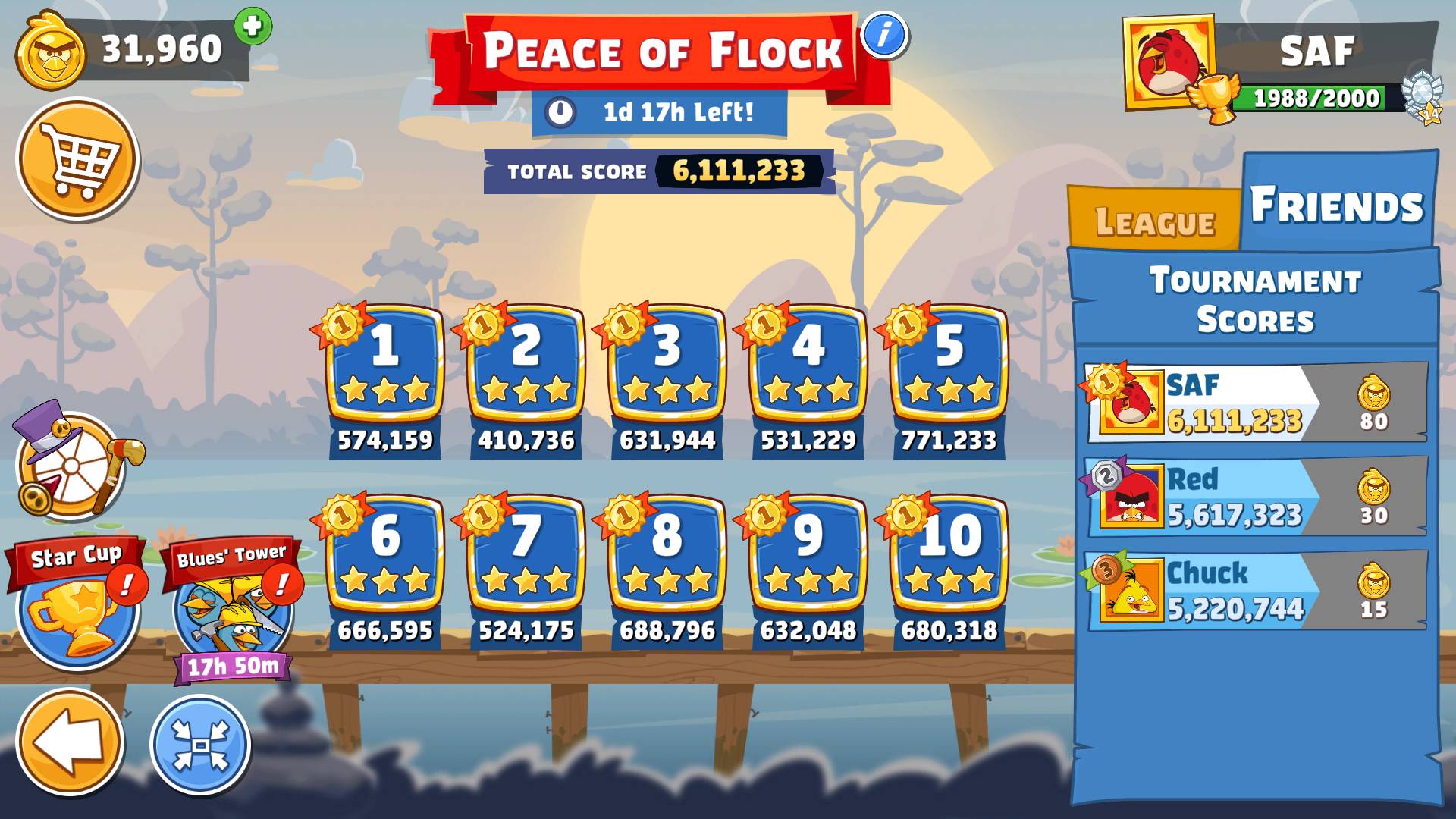 Angry Birds Friends. Peace Of Flock (09.10.2025). Все уровни 3 звезды. Прохождение от SAFa