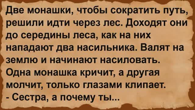Как две монашки через лес путь сократили. Сборник анекдотов