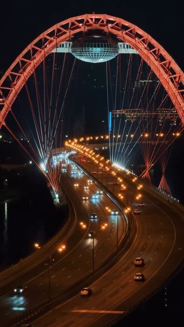 ночная атмосфера | на Живописном мосту 🌉 | 📍Парк Крылатские холмы