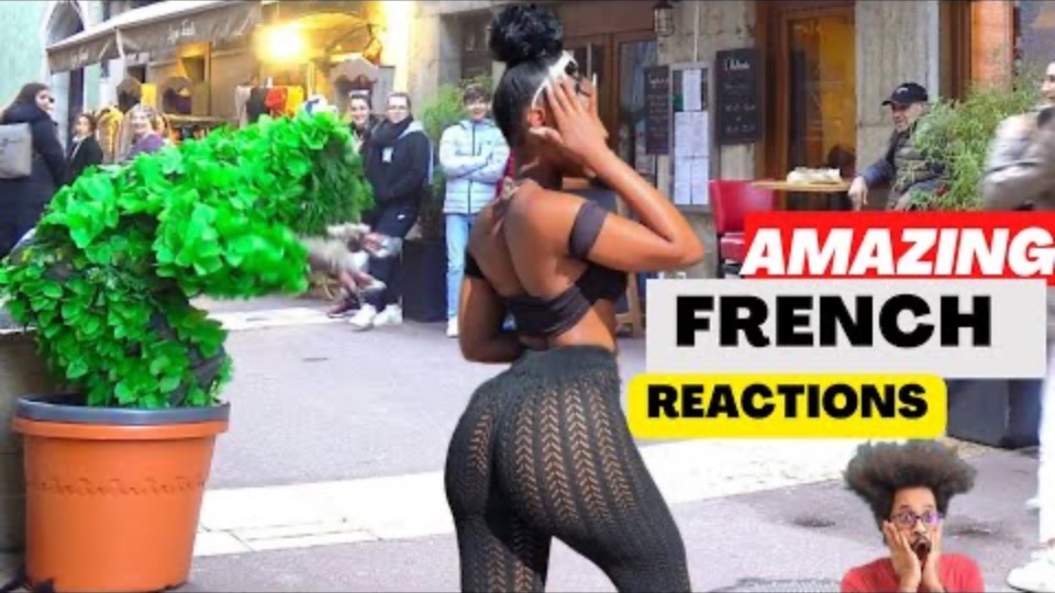 BUSHMAN PRANK. AMAZING REACTIONS IN THE FRENCH CITY