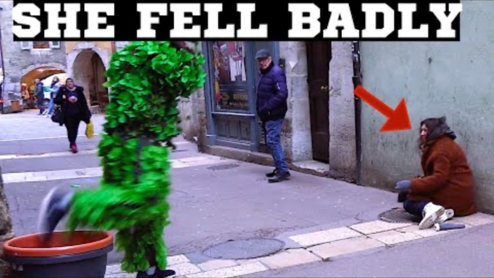 BUSHMAN PRANK GONE WRONG. SHE FELL DOWN THIS IS CRAZY