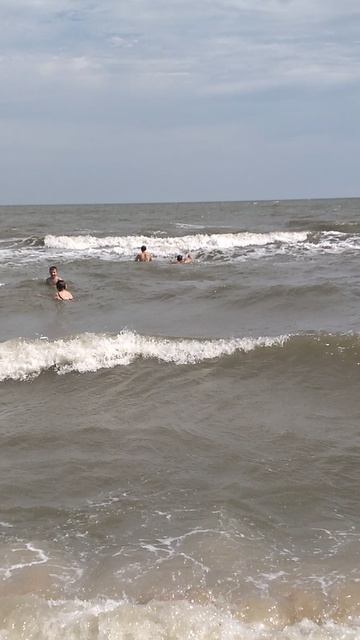Пошли с пацанами плавать в Азовском море в станице Голубицкая