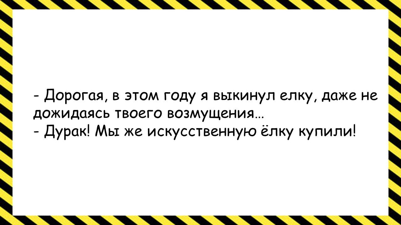 Дорогая, в этом году я выкинул ёлку... Анекдоты всех времён и народов