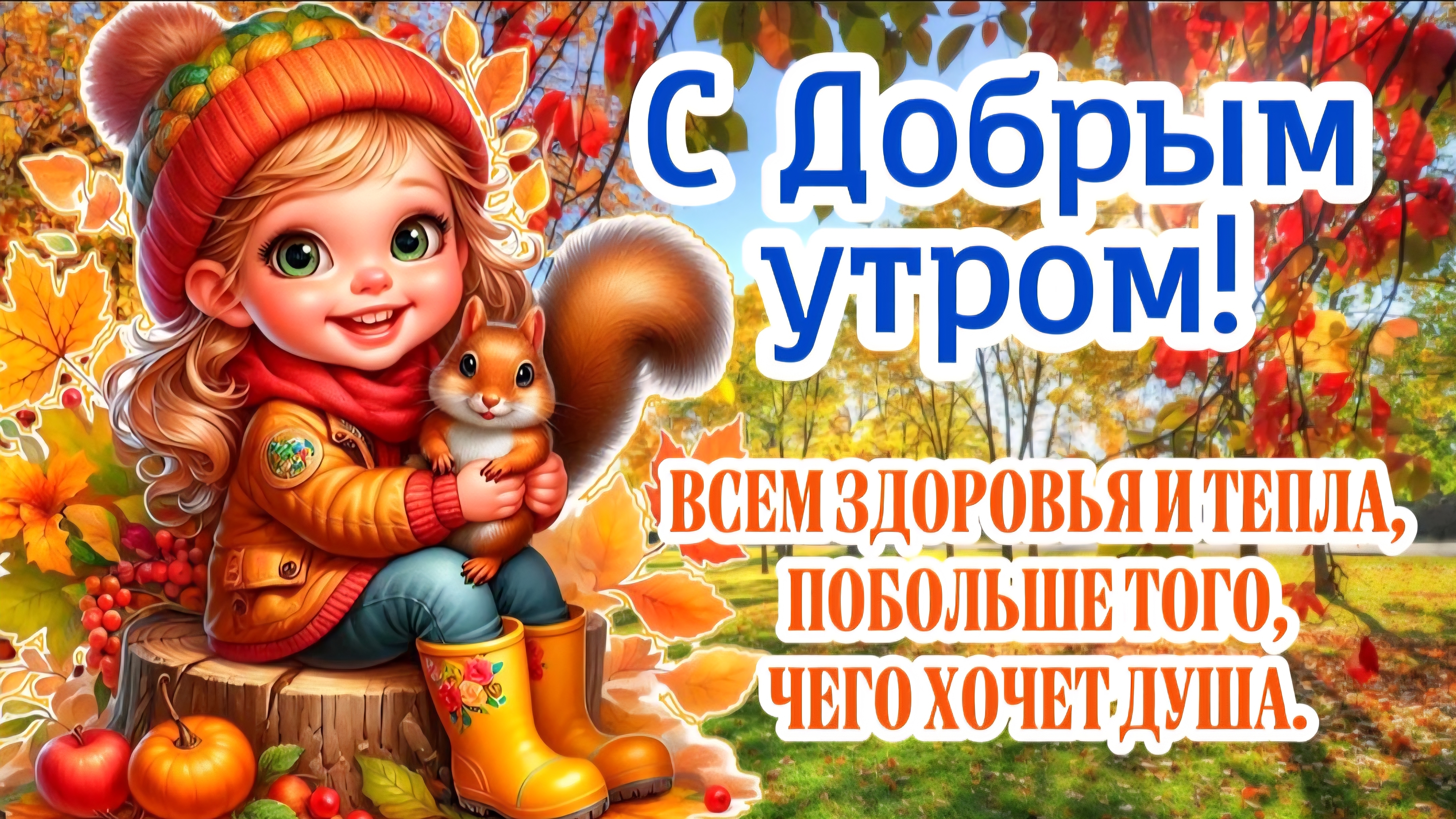 С Добрым утром!  Желаю хорошего дня и отличного настроения!  Музыкальная открытка