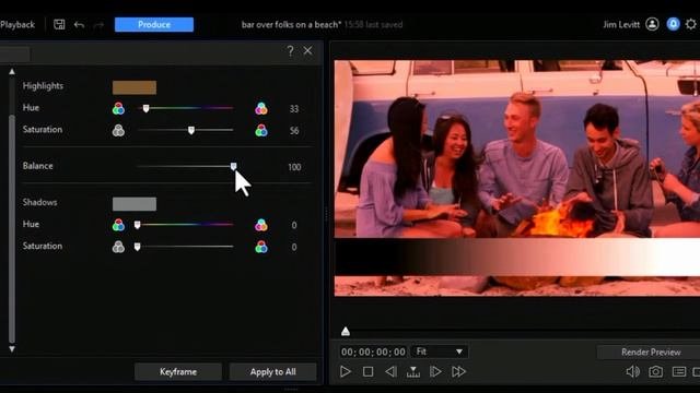 PowerDirector 21...- Советы по использованию раздельного тонирования с помощью бликов и теней