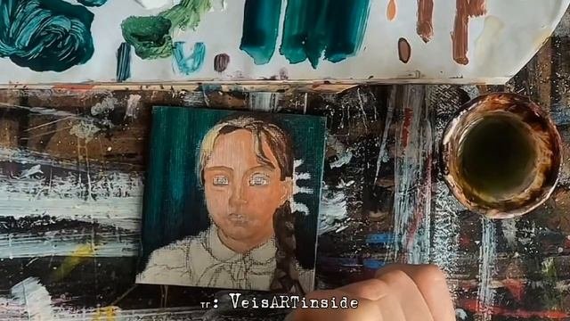 Портрет моей мамули маслом на мини холсте #потрет #масло