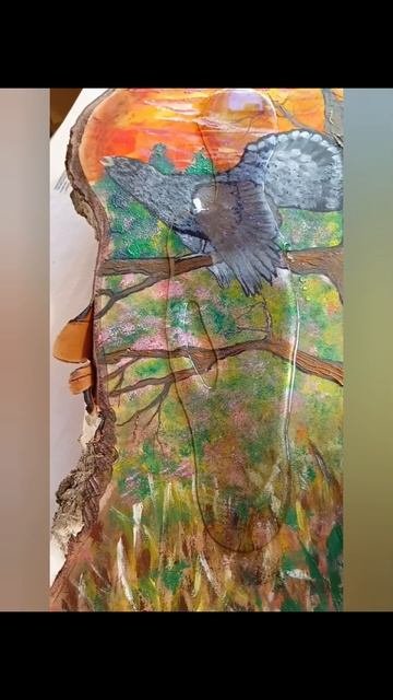 Картина на берёзовом спиле 🎨