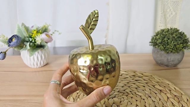 Декоративная фигурка ЯБЛОКО ПОММ, металл, золотая, 17х9 см, A68100570-1