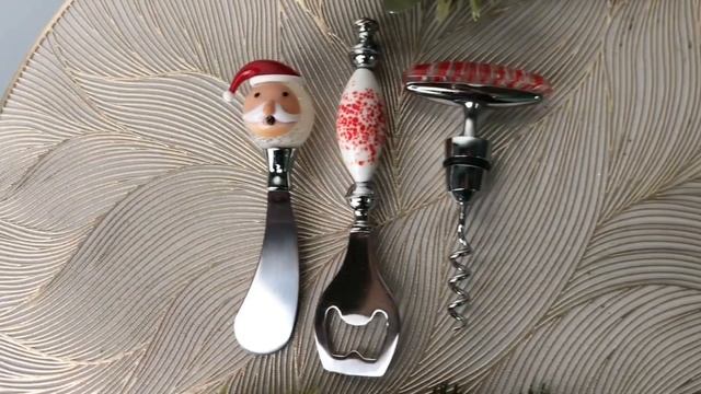 Набор для сервировки MERRY FEAST с Сантой, штопор, открывалка, нож для масла, 11-15 см, 607676-1
