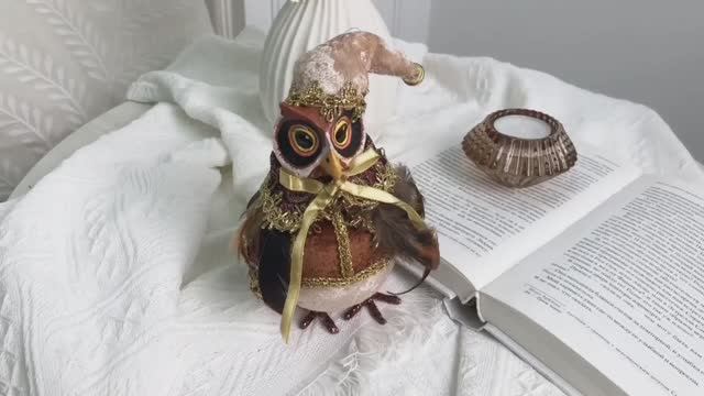 Ёлочная игрушка СОВА ЗВЕЗДОЧЕТ, пенополистирол, коричневая, 25 см, 5001065