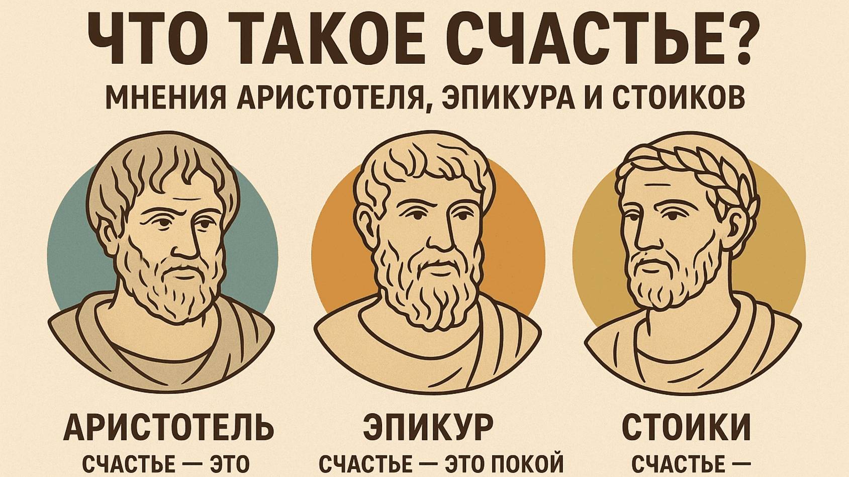 ЧТО ТАКОЕ СЧАСТЬЕ ? Мнения Аристотеля, Эпикура и стоиков.