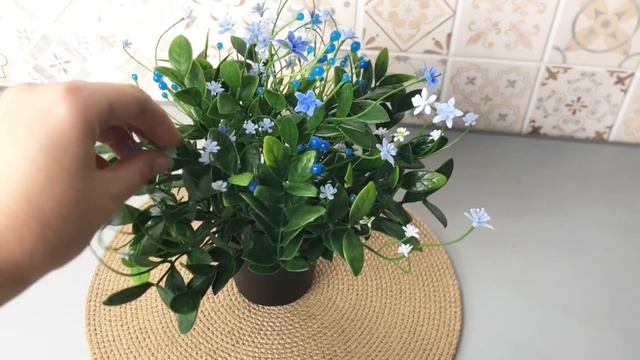 Искусственные цветы в горшке ЯГОДНЫЕ НЕЗАБУДКИ, 23 см, 5010041
