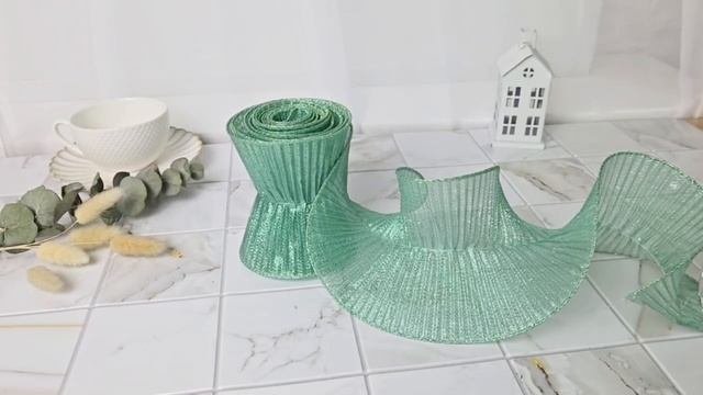Декоративная лента БРЭЙДИ ШАЙН, текстиль, бирюзовая, 180х13 см, XNA17010161