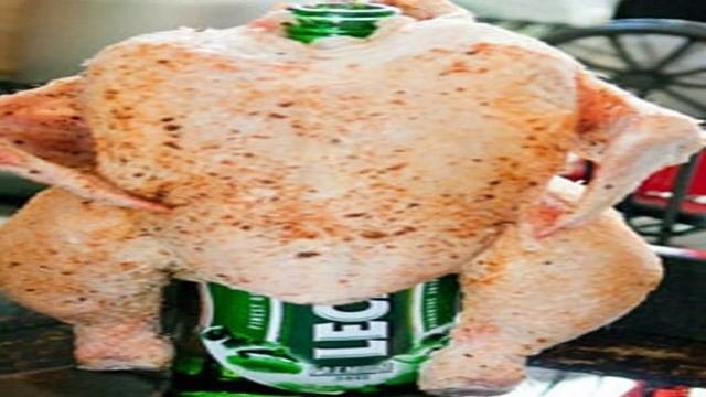 Курица в духовке на банке