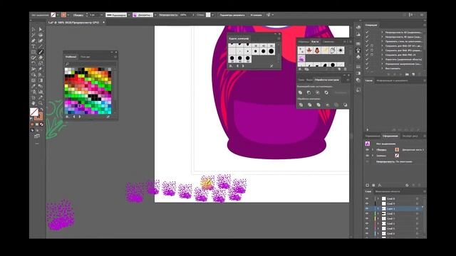 Timelapse создания иллюстрации Матрешка. Speedpaint.