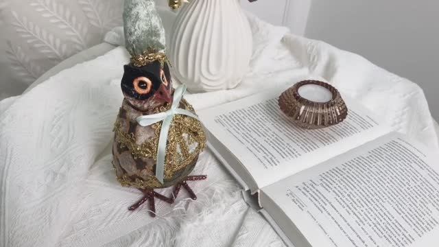 Ёлочная игрушка СОВА ЗВЕЗДОЧЕТ, пенополистирол, голубая, 25 см, 5001064
