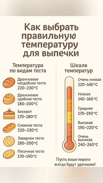 Температура выпечки. Сохрани себе