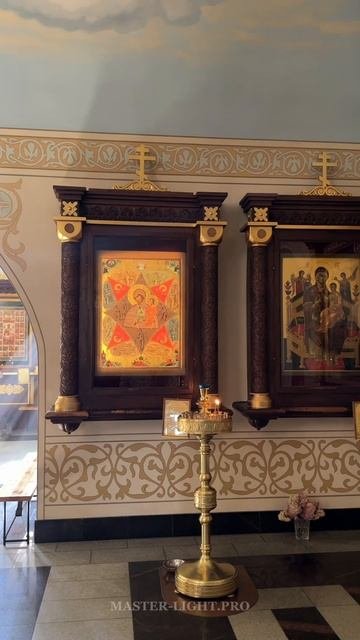 Художественная подсветка икон и реликвий в храмах
