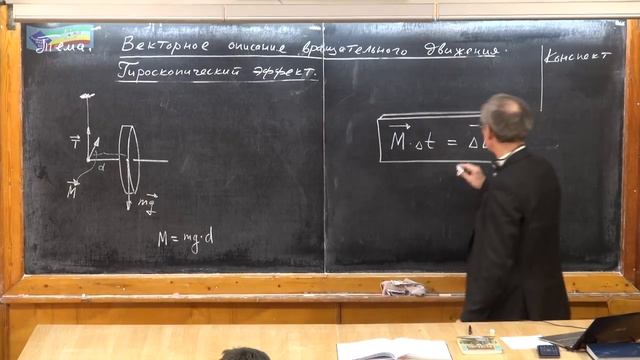113. Урок 113. Векторное описание вращательного движения. Гироскопический эффект.