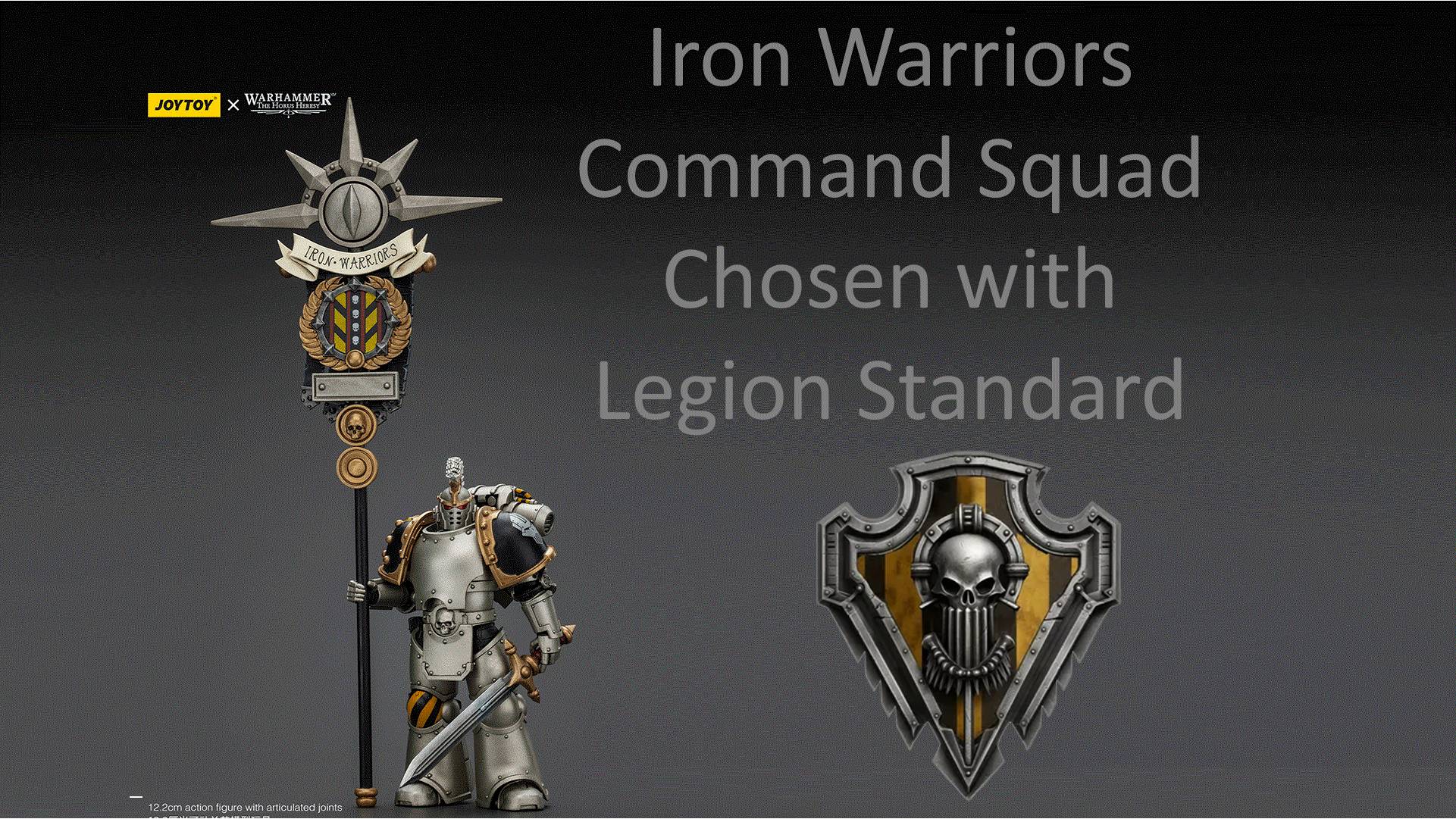 Iron Warriors Command Squad Chosen With Legion Standard обзор фигурки