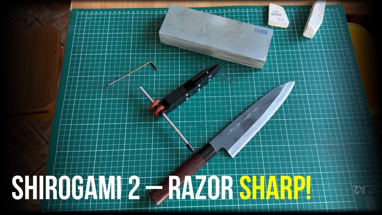 Sharpening A Shirogami 2 Chef’s Knife On A Tamurayama Razor Whetstone