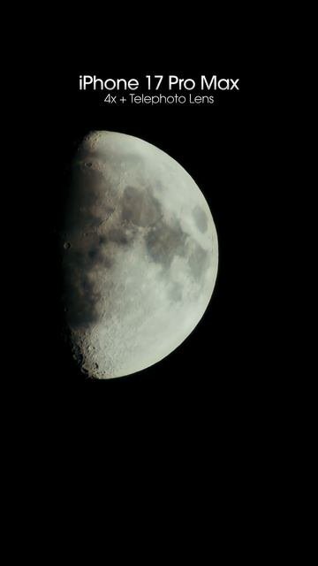 Снимаем Луну на iPhone 17 Pro Max и телеобъектив!