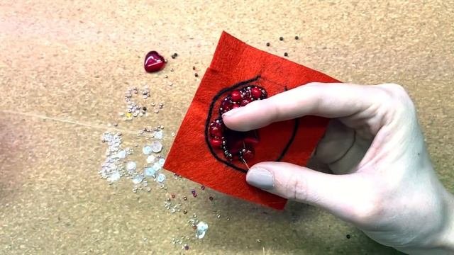 Брошь Гранат Вышивка Бисером И Гладью | Beads Embroidery DIY