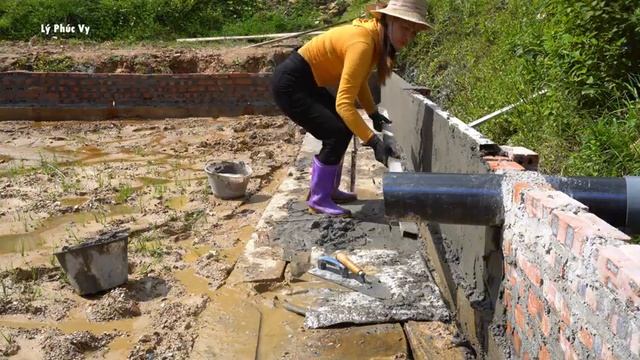 Full Video: 38 Days Building Farm In Front Of The House - Bricks Walkways - Build Pond Release Fish