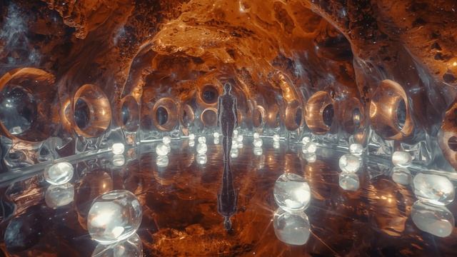 Chamber of Liquid Light Orbs  2-Hour Cosmic Ambience  Mercury Walls  Galaxy-Threaded Figure